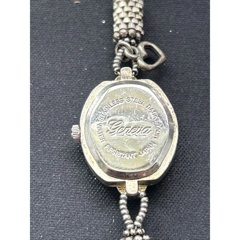 Geneva Silver Tone Bracelet Band Women’s Quartz Watch